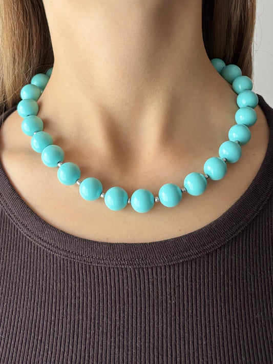 Collana gircollo in pietre naturali - pasta di Turchese