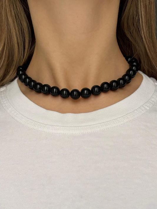 Collana girocollo in pietre naturali - Onice Nero